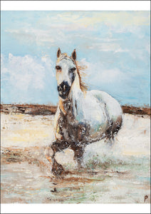 Sea Horse - Print & Original Equestrian Oil Painting for Sale