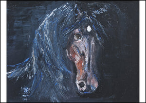 Midnight - Contemporary Horse Portrait by Linda Westall
